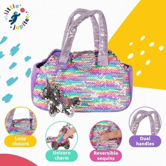 Purple‎ Rainbow Unicorn Plush Pet Set Unicorn Toys Stuffed Animal for Kids - Picture 3 of 6